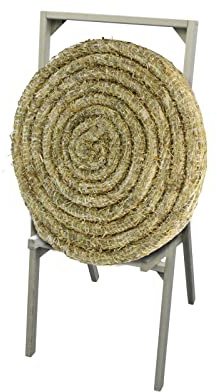 Runde Strohscheibe Deluxe - Ø 80 cm x 12 cm - Zielscheibe zur Auswahl mit passendem Holzständer (mit Ständer S200, Farbe: Natur)