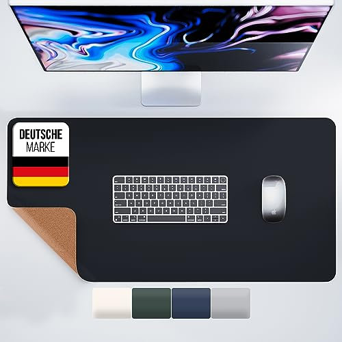 MYMIND® Schreibtischunterlage [Rutschfest] 80x40cm - Premium PU-Leder XXL Mauspad - Schreibunterlage für Homeoffice - Unterlagenmatte wasserfest - Desk Mat - Schreibtisch Unterlage Büro