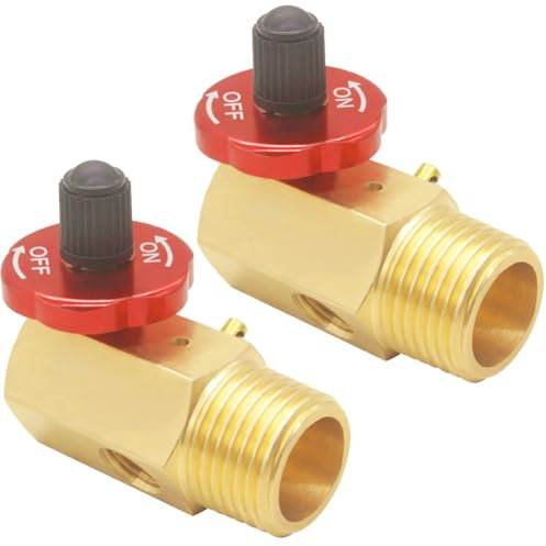 Qolekog Air Tank Manifold with Shut Off Valve Relief Valve Fill Port 1/2NPT Tank, 1/4NPT Hose, 1/8NPT Gauge For Air Compressor Portable Carry Tank (2Pcs)