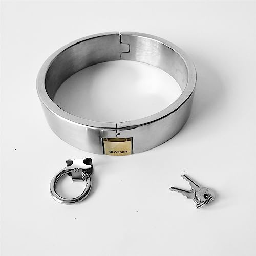 3 cm Edelstahl Abschließbares Halsband für BDSM Spiele – Halsreif/Kragen/Halsfessel für Erwachsene – 4 Größen für Paare, Frauen und Männer,Silber,13cm