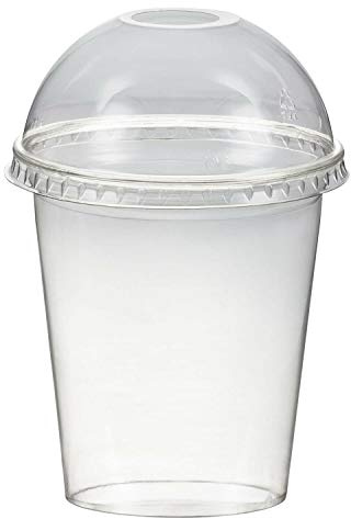 VEPATIM Smoothiesbecher + Domdeckel mit Öffnung 300 ml, Ø 95mm, PET, glasklar 50 Stk.