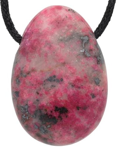 Lebensquelle Plus Seltene Tropfen Anhänger mit Baumwollband | Set-Angebot Naturstein Halskette | Echter Edelsteinanhänger | Gebohrter Trommelstein Tropfenanhänger