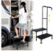 Step Stool with Handle Adjustable 2 Step Platform SUV Car Camper Steps for Travel Trailers Truck Mobile Home Entry Ladders with Handrail Metal Stepping Stool Outdoor Foot Step (50cm)