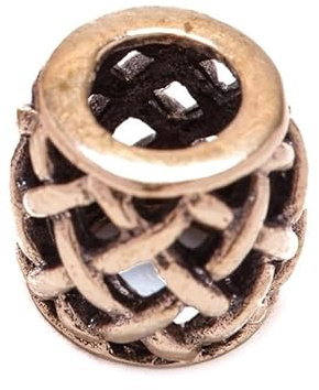 Windalf Wikinger Haarperle Bartschmuck RAGNAR 8 mm Vikings Netz Muster Bronze