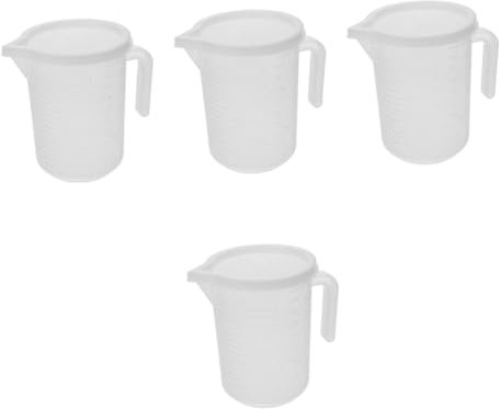 PRETYZOOM 4piezas Taza Medidora Graduada y Tapa Para Leche Reutilizable y Para Cocinas