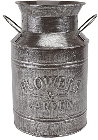 FUNOMOCYA Vintage Iron Sheet Flower Bucket Vase Retro Galvanised Planter for Dried Flowers Decorative Adornment for Indoor and Outdoor Spaces