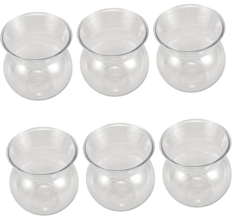 BESTonZON 6piezas Macetas Decorativas Miniaturas Transparentes para Plantas De Interior Mini Maceta Decorativa
