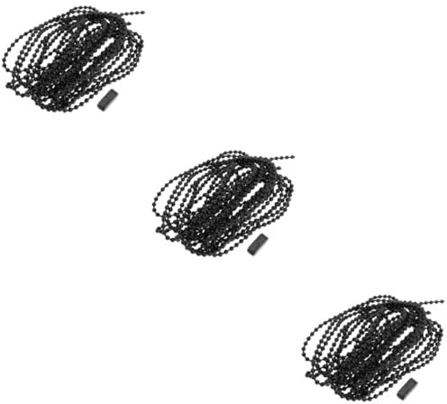 Cabilock 3 Sätze Rollo Schwarze Fensterläden Schnur Für Vertikaljalousien Rollenkettenschnur Perlenkette Mit Römischem Schirm Jalousie-ersatzkette Perlenrollenkette Vorhang Black Sehen