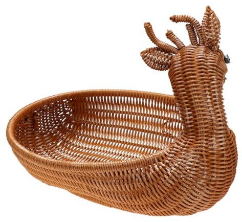 Ciieeo Hand Woven Bread Basket Proofing Basket Baking Tool 31x22.5x9.5cm Brown for Home Bakery and Kitchen