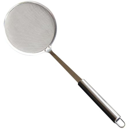 OFFSCH Colador y Espumadera De Acero Inoxidable 14 Cm, Espumadera Para Cocinar, Filtrador Resistente Para Freír, Guisar y Ollas Calientes, Utensilio Práctico Para Cocina Diaria