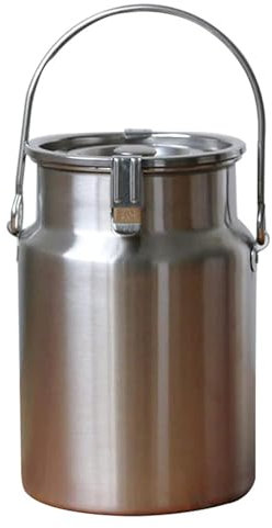 DECAKE Bidon à Lait 201 en Acier Inoxydable pour Le Transport du Lait, Seau à vin, Carafe, Bouteille, Pot à Lait, boîte de Stockage hermétique pour thé avec Couvercle scellé en Silicone,