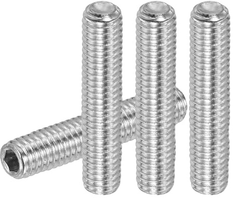 PATIKIL 10 Stück Madenschraube M6 x 35mm, 304 Edelstahl Madenschrauben Set für Türklinken Halterung Möbel Lampen Wasserhahn Reparaturen, Silber Innensechskant Gewindestifte Schrauben Set