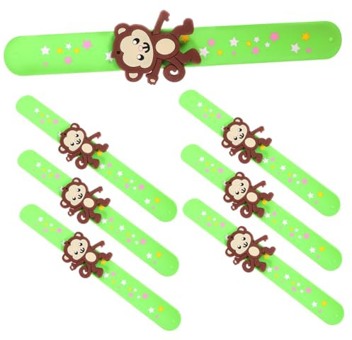 KONTONTY 7stücke Teiliges Silikon Monkey Slap Armbänder Lustige Für Partys Geburtstagsgeschenke Farbenfrohe Tierarmbänder Für