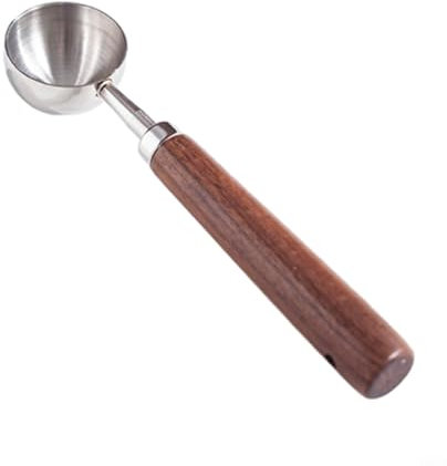 Cuillère doseuse en acier 304 avec poignée en bois confortable pour applications de cuisine (argenté long 30 ml)