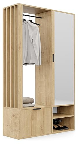 Flurgarderobe mit Spiegel 100 x 33 x 190 cm Artisan
