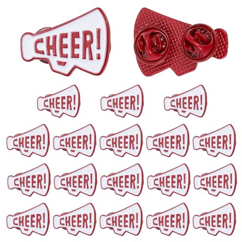 NICENEEDED 20 Stück 1.2 x 0.8 Cheer Megaphone Emaille Pins Legierungsabzeichen Groß Cheerleading Kleidung Brosche Pin Für Sportspiele