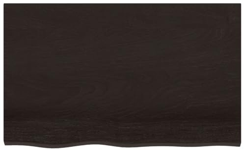 HEFZGDB Tischplatte Dunkelbraun 80x50x(2-4) cm Massivholz Eiche Küchentisch Arbeitsplatte Schreibtischplatte Bürotisch für Büro Studienraum Konferenzraum Küche