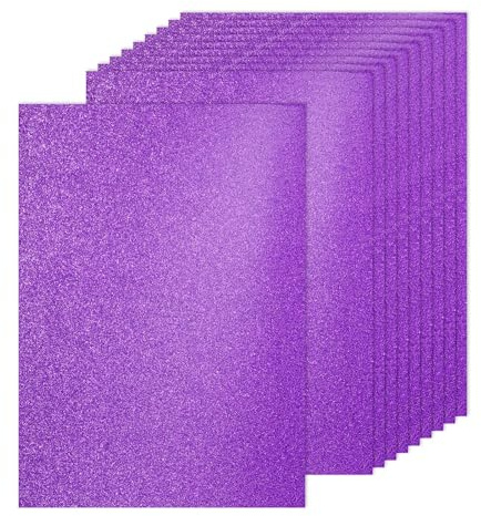 PATIKIL 20Sheets Purple Glitter Cardstock, 8.3x11.7 in A4 Glitter Paper Card Stock Shiny Scrapbook 250gsm Sparkly Paper Large Shimmer for Crafts Scrapbook DIY Art Wedding Party