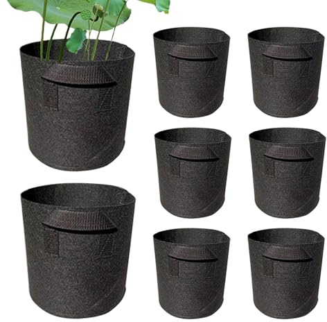 Lixuhdyu 8 Pieces Aquatic Plant Pot - Reusable Lily Plant Pots for Pond | Thickened Non-Woven Floating Pond Planter with Handles | Multifunctional Lily Basket Grow Bags for Patio Farm (1 Gallon)