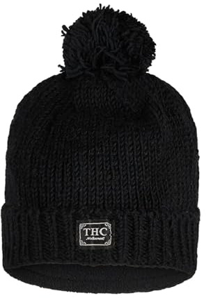 THC Schafwoll Pudelmütze 721 schwarz | Schafwolle | Strickmütze | Pudelmütze | Woll-Mütze | Schafwollmütze | Wintermütze