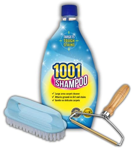 1001 Carpet Cleaner Bundle – Includes 1001 Carpet Shampoo, Magic Lint Remover & Iron-Shaped Cleaning Brush – Cleaner Foam & Rug Shampoo Kit – Pet Hair Removal Tool
