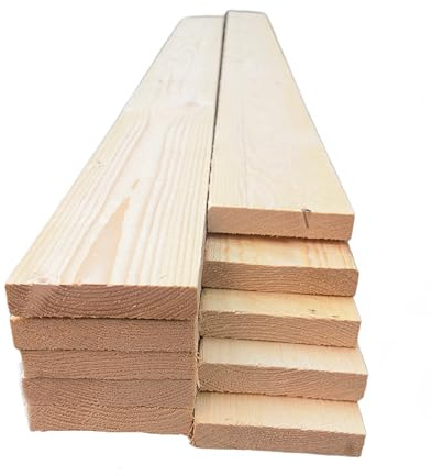 Timber Wood Planks Rough Sawn Natural Pine Board 19 x 100 cm (1 x 4) DIY Projects and Picket Fence Slats (10, 900)