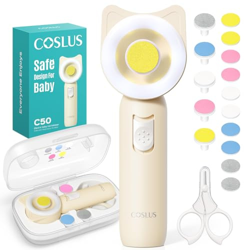 COSLUS C50 Baby Electric Nail File 16 in1, Safe for Trim Grind Gentle
