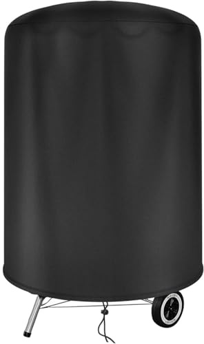 Kugelgrill Abdeckung, Wetterfest Kugelgrill Abdeckhaube,Runde Kugelgrillabdeckung,Oxford Holzkohlegrill Abdeckplane, Ø58x70cm, Wasserdicht, Reißfest, UV, Schutz Grill vor Verblassen, Rost und Schimmel