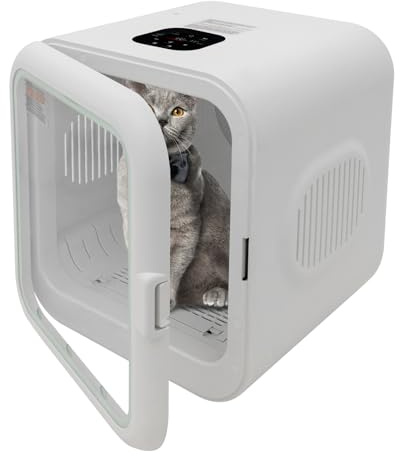 awolsrgiop Asciugatrice automatica per animali domestici, 800 W, capacità 62 l, asciugatura a 360° con controllo intelligente della temperatura, asciugacapelli per cani ultraleggero, impianto di