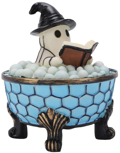 HELEVIA Halloween Ghost Bubble Bad Lampe, Halloween Grusele Saison Badewanne Nachtlicht, Batteriebetriebenes Harz, für Schlafzimmer