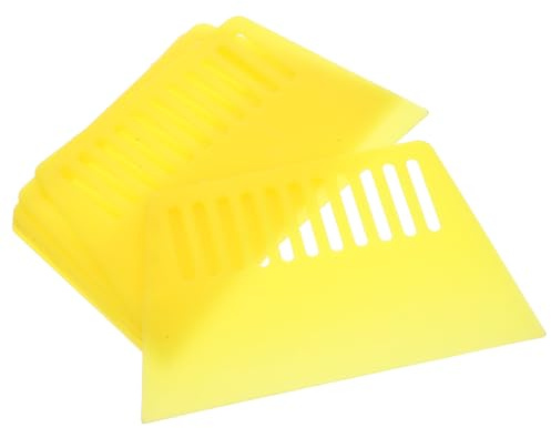 WHAMVOX Kit de 6 Raspadores de Plástico Amarillo para Pintura y Masilla, Herramienta Manual para Alisar y Limpiar Papel Tapiz, Removedor de Pegamento, Accesorio para Bricolaje en Paredes