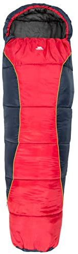 Trespass Unisex Jugend Bunka 3-Jahreszeiten-Schlafsack mit Hohlfaserfüllung, 170 x 65 x 45 cm, rot, 170 cm x 65 cm x 45 cm