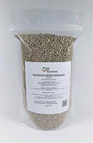 Solfato di Ferro Granulato, Fertilizzante per Piante, correttore di clorosi da 5 kg.