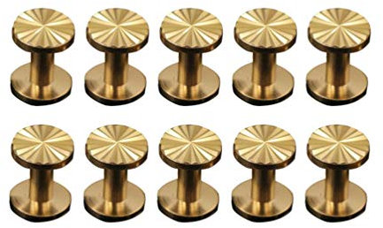 EXCEART 10pcs Solid Brass Sunflower Fasteners for Leather Craft Flat Screws Rivets for Belt and Projects Lightweight Easy to Use