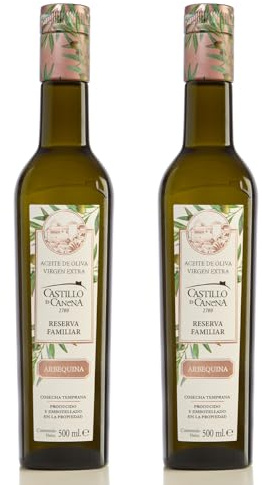 CASTILLO DE CANENA - Aceite de Oliva Virgen Extra Reserva Familiar Arbequina - Pack 2 botellas de 500 ml