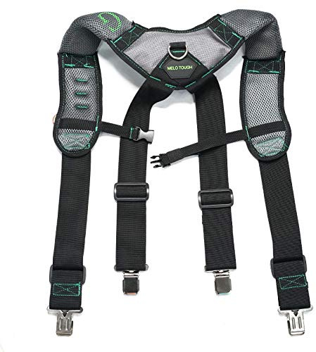 MELOTOUGH Gel Padded Tool Belt Suspenders Construction Work Belt Suspender Tool Belt Suspenders with Gel shoulder Padded Work Suspenders