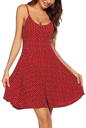 UNibelle Vestido De Verano para Mujer Sin Mangas Floral Corto Falda Casual Informal Sexy Dress S-XXL