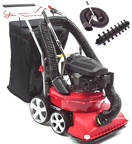 D&L Laubsauger 4in1 Laubbläser fahrbar Kehrmaschine, inkl. Saugschlauch Blasschlauch Turbobürste, Abfallsauger Laubhäcksler Gartenhäcksler 56736 AWZ