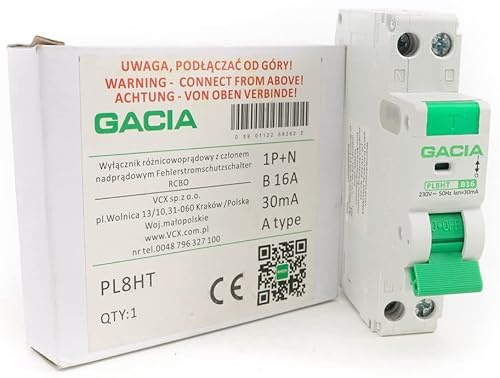GACIA RCBO B10 1P 30 mA Typ A GACIA Leistungsschalter