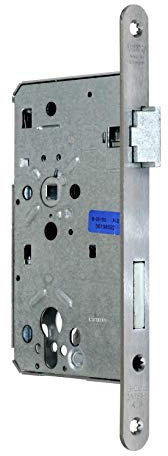 BKS Zimmer Türschloss Objektqualität 0515 Kl. III für Profilzylinder 55/72/8, Edelstahl Stulp: 20 x 235mm abgerundet, DIN Rechts incl. SN-TEC Montageset