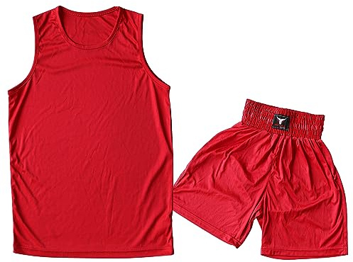 Mytra Fusion Kids Boxing Uniform 2 Pices Set Junior Boxningsdräkt (Red, 3XS (9-10 Years))