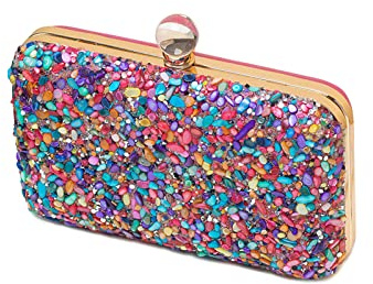 CORIOS Strass Clutch Donna Pochette Piccolo con Catena Borsa a Spalla Elegante a Tracolla per Cocktail Festa Ballo Cerimonia Multicolore