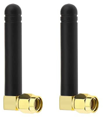 YINETTECH 2 Pezzi Mini Antenna WiFi Antenna Dual Band 2.4GHz 5.8GHz 2dBi con Connettore Maschio RP-SMA Ad Angolo Retto per Router di Rete Wireless WiFi AP Hotspot Modem