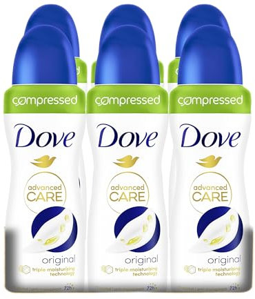 DOVE - Déodorant Femme Original Advanced Care - Spray Compressé Anti-transpirant - technologie anti traces blanches (lot de 6x100ml)​