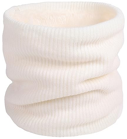I Kua Fly Loop Schal Damen Herren Thermal Fleece Schlauchschal Winter Neckwarmer Herren Halstuch Winddicht Sportschal Halswärmer für Fahrrad Motorrad Skifahren (Weiß)