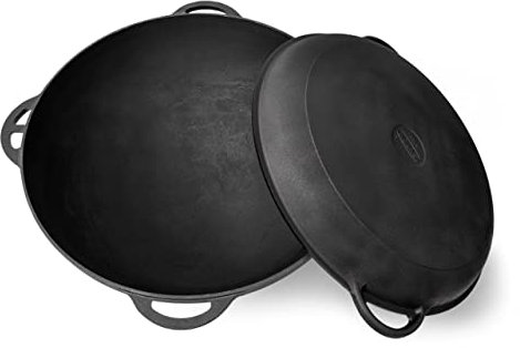 Dutch Oven Pot with Lid (18 Quarts (17 L) - Cast Iron Dutch Oven - Cast Iron Cookware Set - Uzbek Kazan Cast Iron – Premium Camping Cookware – 2 in 1 Lid as Frying Pan + Cauldron (VK1)