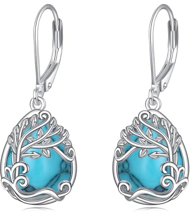 Mondstein Ohrringe für Damen 925 Sterling Silber Filigran Mondstein Tropfen Ohrringe Leverback Schmuck Geschenke