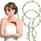 2pcs Bandeaux Fleur Couronne Guirlande Fleur Cheveux Artificiel Serre Tête Headband Floral Fleurs Séchées Accessoires de Coiffure pour Fête Mariage Femmes Filles (Blanc+Beige)