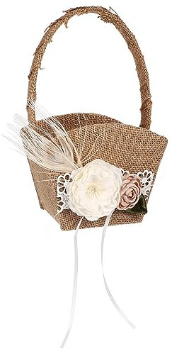 HOOTNEE Rustikaler Blumenkorb Für Blumenkinder Elegante Hochzeitsblumen Und Petalbehälter Für Romantische Feiern Leicht Und Handlich Für Hochzeiten Verlobungen Und Besondere Anlässe