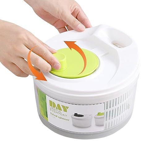 Escurridor de ensalada, Escurridor de ensalada de cocina 3L, máquina de lechuga manual con cerradura de tapa y mango giratorio de 360 °, máquina de café y secador de verduras extraíbles